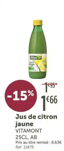 L'Eau Vive Vitamont Jus de citron jaune offre