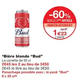 Monoprix Bud Bière blonde offre