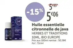 L'Eau Vive Herbes Et Traditions Huile essentielle citronnelle de java offre