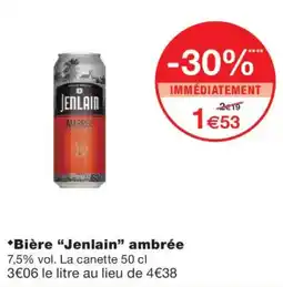 Monoprix Jenlain Bière ambrée offre