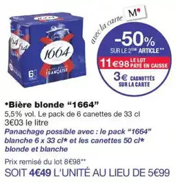 Monoprix 1664 Bière blonde offre