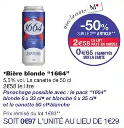 Monoprix 1664 Bière blonde offre