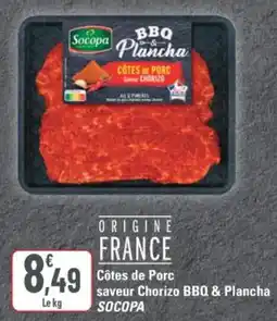 G20 Socopa Côtes de Porc saveur Chorizo BBQ & Plancha offre