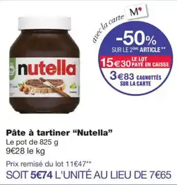 Monoprix Nutella Pâte à tartiner offre