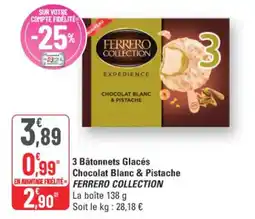 G20 Ferrero Collection 3 Bâtonnets Glacés Chocolat Blanc & Pistache offre