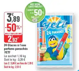 G20 Yeti 24 Glaces à l'eau parfums panachés offre