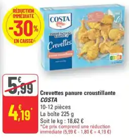 G20 Costa Crevettes panure croustillante offre