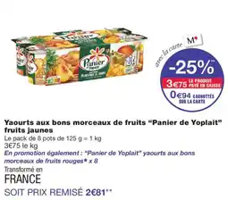 Monoprix Panier de Yoplait Yaourts aux bons morceaux de fruits fruits jaunes offre