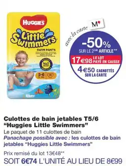 Monoprix Huggies Little Swimmers Culottes de bain jetables T5/6 offre