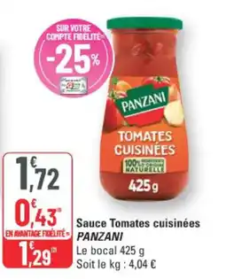 G20 Panzani Sauce Tomates cuisinées offre