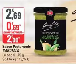 G20 Garofalo Sauce Pesto verde offre