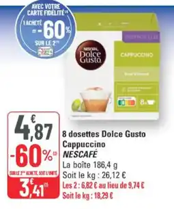 G20 Nescafé 8 dosettes Dolce Gusto Cappuccino offre