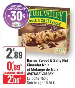 G20 Nature Valley Barres Sweet & Salty Nut Chocolat Noir et Mélange de Noix offre