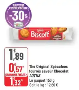 G20 Lotus The Original Spéculoos fourrés saveur Chocolat offre