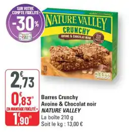G20 Nature Valley Barres Crunchy Avoine & Chocolat noir offre