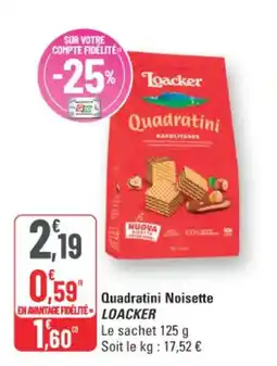 G20 Loacker Quadratini Noisette offre