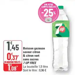 G20 7up Boisson gazeuse saveur citron & citron vert sans sucres offre