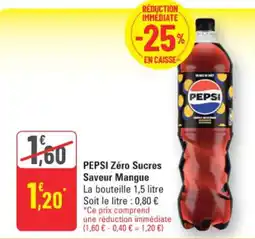 G20 Pepsi Zéro Sucres Saveur Mangue offre
