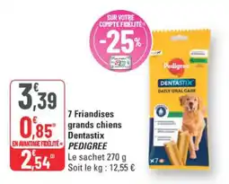 G20 Pedigree 7 Friandises grands chiens Dentastix offre