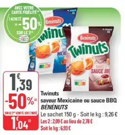 G20 Bénénuts Twinuts saveur Mexicaine ou sauce BBQ offre
