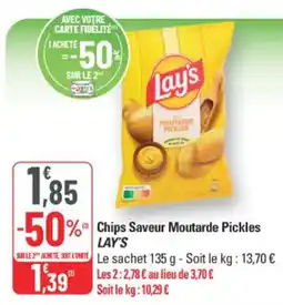 G20 Lays Chips Saveur Moutarde Pickles offre