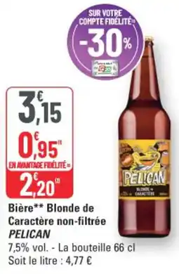 G20 Pelican Bière Blonde de Caractère non-filtrée offre