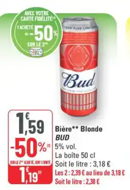 G20 Bud Bière Blonde offre