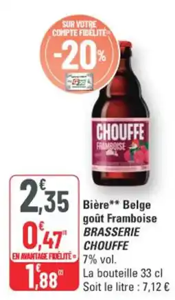 G20 Brasserie Chouffe Bière Belge goût Framboise offre