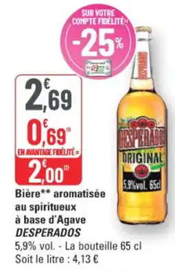 G20 Desperados Bière aromatisée au spiritueux à base d'Agave offre