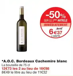 Monoprix A.O.C. Bordeaux Cachemire blanc offre