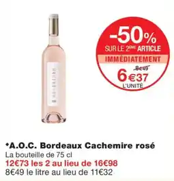 Monoprix A.O.C. Bordeaux Cachemire rosé offre