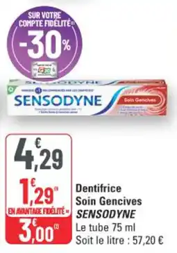 G20 Sensodyne Dentifrice Soin Gencives offre