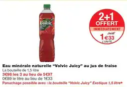 Monoprix Volvic Juicy Eau minérale naturelle au jus de fraise offre