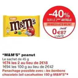 Monoprix M&M's peanut offre