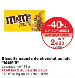 Monoprix M&M'S Biscuits nappés de chocolat au lait offre