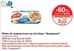Monoprix Saupiquet Filets de maquereaux au vin blanc offre