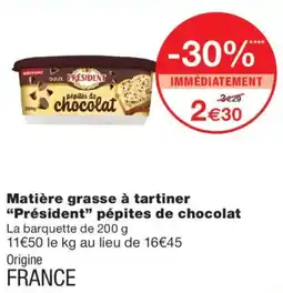 Monoprix Président Matière grasse à tartiner pépites de chocolat offre