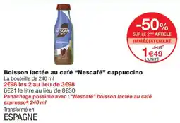 Monoprix Nescafé boisson lactée au café offre