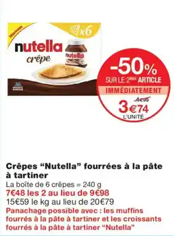 Monoprix Nutella Crêpes fourrées à la pâte offre