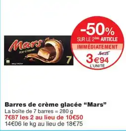 Monoprix Mars Barres de crème glacée offre