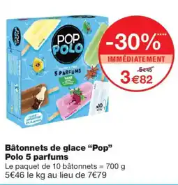 Monoprix Pop Bâtonnets de glace Polo 5 parfums offre