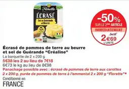 Monoprix Créaline Écrasé de pommes de terre au beurre et sel de Guérande offre