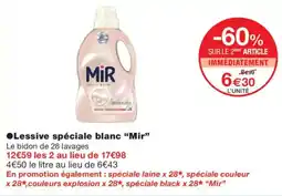 Monoprix Mir Lessive spéciale blanc offre