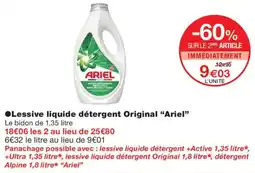 Monoprix Ariel Lessive liquide détergent Original offre