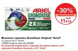 Monoprix Ariel Lessive capsules Grandiose Original offre
