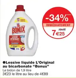 Monoprix Bonux Lessive liquide L'Original au bicarbonate offre