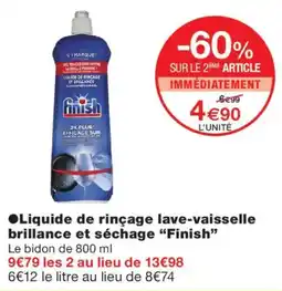 Monoprix Finish Liquide de rinçage lave-vaisselle brillance et séchage offre