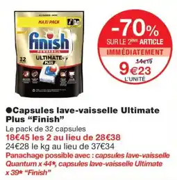 Monoprix Finish Capsules lave-vaisselle Ultimate Plus offre