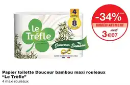 Monoprix Le Trèfle Papier toilette Douceur bambou maxi rouleaux offre