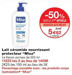 Monoprix Mixa Lait céramide nourrissant protecteur offre